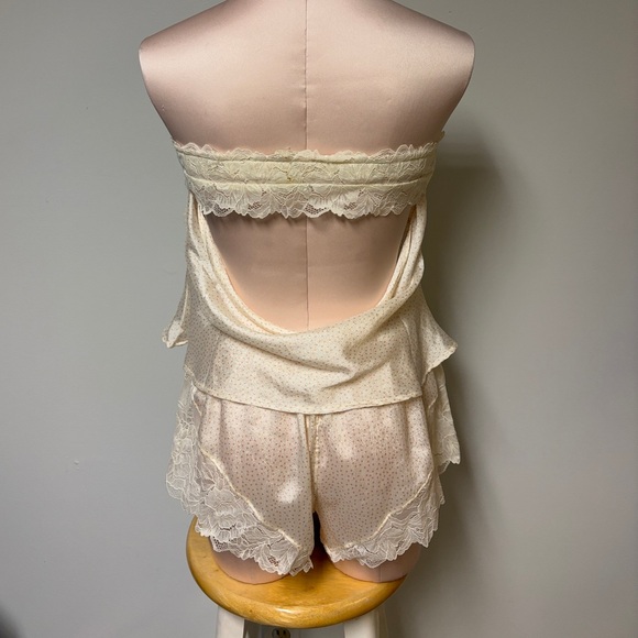 Free People Cream Lace Strapless Bandeau Sleep Set - Picture 8 of 9